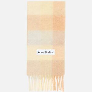 Acne Studios Cream and Tan Plaid Scarf